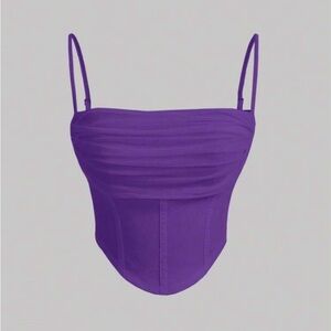 NEW Purple Ruched Mesh Cami Top